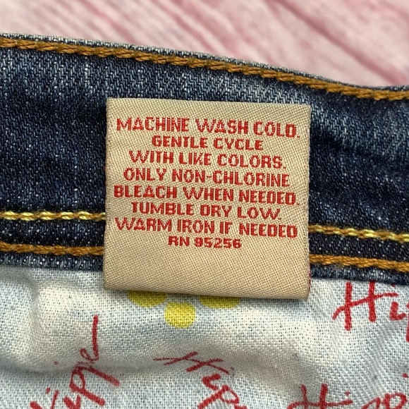 💵Hippie Denim Bleach Accented Bootcut Jean Size 7 - Picture 8 of 12